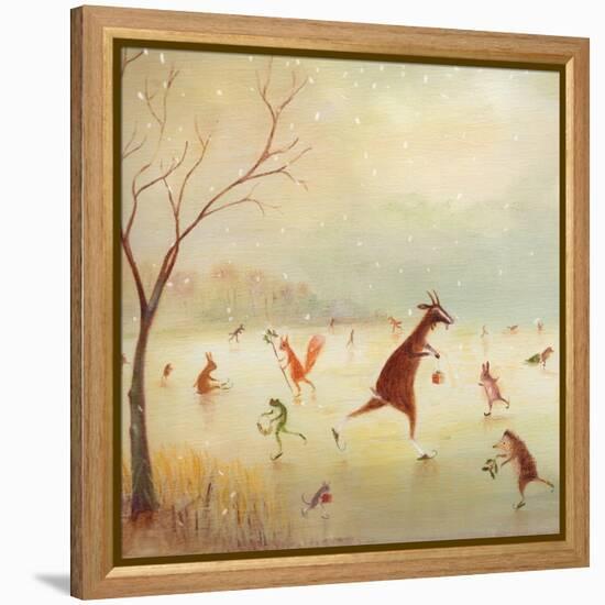 The Winter Skaters-DD McInnes-Framed Stretched Canvas