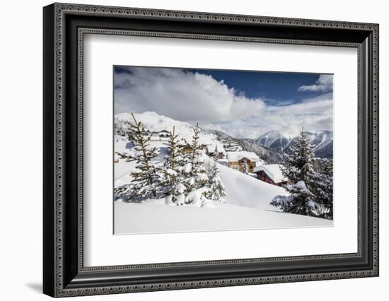 The Winter Sun Shines on the Snowy Mountain Huts and Woods, Bettmeralp, District of Raron-Roberto Moiola-Framed Photographic Print