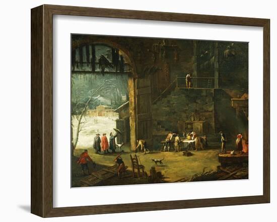 The Winter, the Arrival of a Nobleman at the Villa-Antonio Diziani-Framed Giclee Print