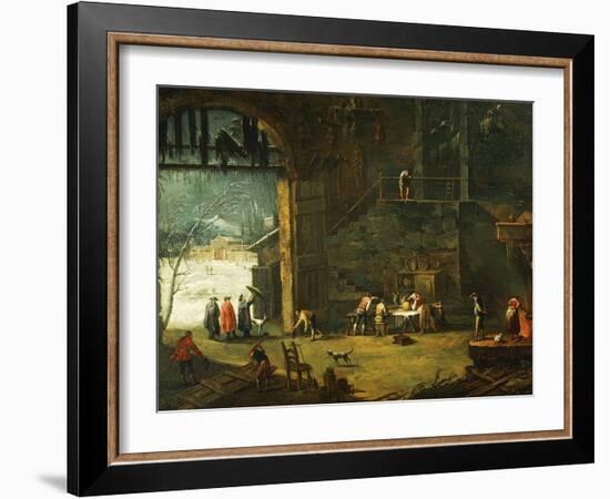 The Winter, the Arrival of a Nobleman at the Villa-Antonio Diziani-Framed Giclee Print