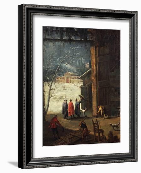 The Winter, the Arrival of a Nobleman at the Villa-Antonio Diziani-Framed Giclee Print