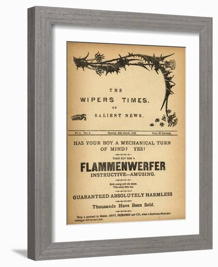 The Wipers Times, or Salient News, 1916-null-Framed Art Print