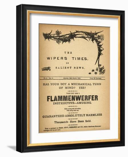 The Wipers Times, or Salient News, 1916-null-Framed Art Print