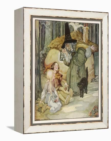 The Witch and Her Cat Find Hansel and Grethel-Anne Anderson-Framed Stretched Canvas