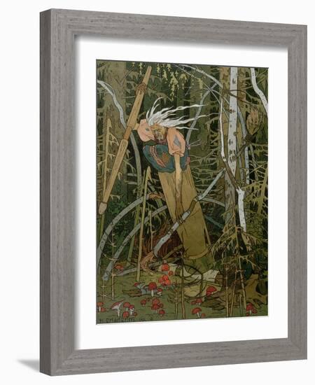 The Witch Baba Yaga, Illustration from the Story of "Vassilissa the Beautiful," 1902-Ivan Bilibin-Framed Giclee Print