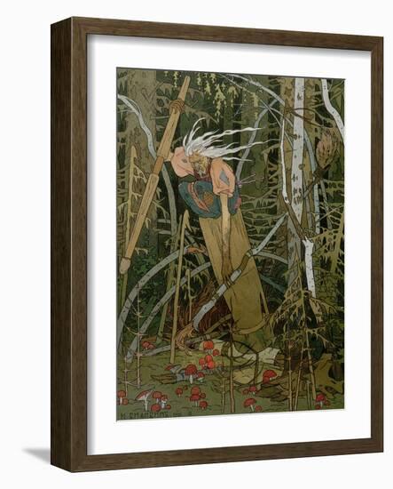 The Witch Baba Yaga, Illustration from the Story of "Vassilissa the Beautiful," 1902-Ivan Bilibin-Framed Giclee Print