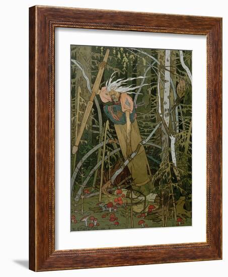 The Witch Baba Yaga, Illustration from the Story of "Vassilissa the Beautiful," 1902-Ivan Bilibin-Framed Giclee Print