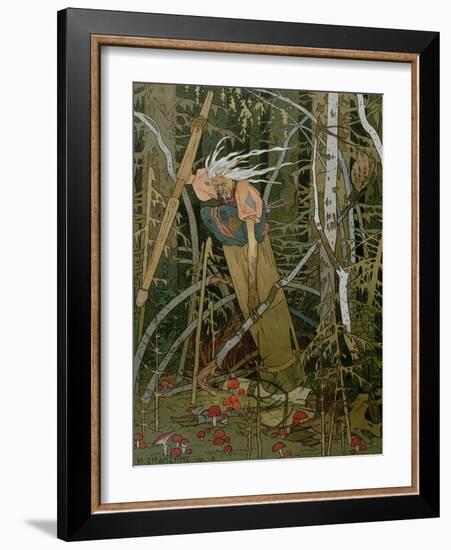 The Witch Baba Yaga, Illustration from the Story of "Vassilissa the Beautiful," 1902-Ivan Bilibin-Framed Giclee Print