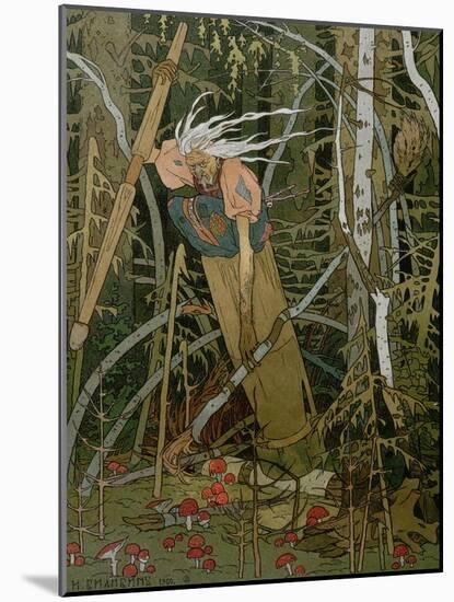 The Witch Baba Yaga, Illustration from the Story of "Vassilissa the Beautiful," 1902-Ivan Bilibin-Mounted Giclee Print