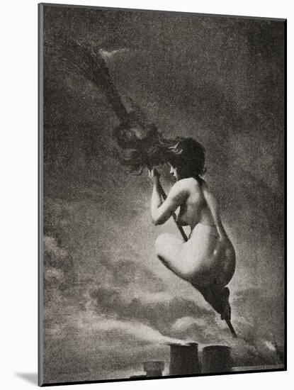 The Witch on Her Broomstick-null-Mounted Giclee Print