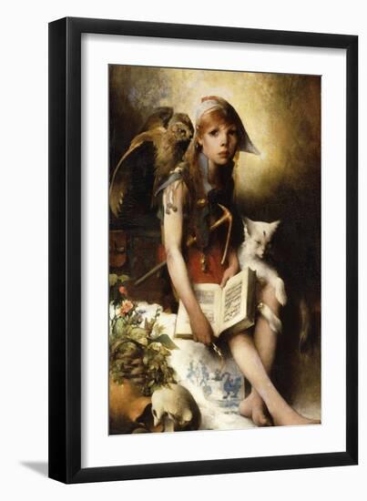 The Witch's Daughter-Carl Larsson-Framed Giclee Print