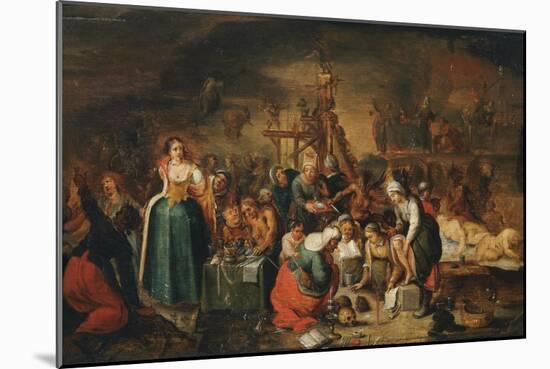 The Witches' Kitchen, Early 17th C-Frans Francken the Younger-Mounted Giclee Print