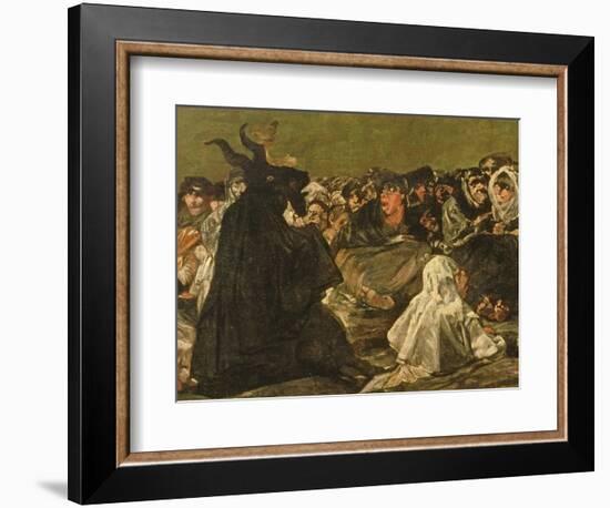 The Witches' Sabbath or the Great He-Goat, (One of "The Black Paintings"), C.1821-23 (Detail)-Francisco de Goya-Framed Premium Giclee Print