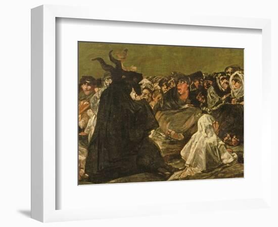 The Witches' Sabbath or the Great He-Goat, (One of "The Black Paintings"), C.1821-23 (Detail)-Francisco de Goya-Framed Premium Giclee Print