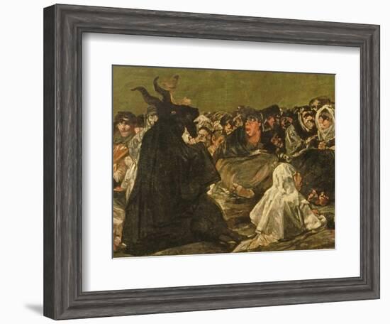 The Witches' Sabbath or the Great He-Goat, (One of "The Black Paintings"), C.1821-23 (Detail)-Francisco de Goya-Framed Giclee Print