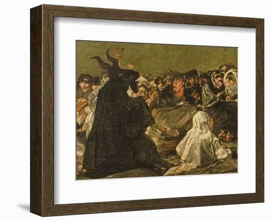 The Witches' Sabbath or the Great He-Goat, (One of "The Black Paintings"), C.1821-23 (Detail)-Francisco de Goya-Framed Giclee Print