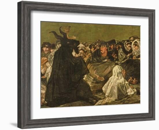 The Witches' Sabbath or the Great He-Goat, (One of "The Black Paintings"), C.1821-23 (Detail)-Francisco de Goya-Framed Giclee Print