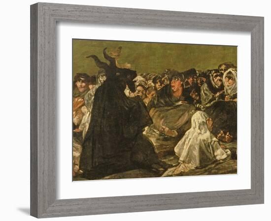 The Witches' Sabbath or the Great He-Goat, (One of "The Black Paintings"), C.1821-23 (Detail)-Francisco de Goya-Framed Giclee Print