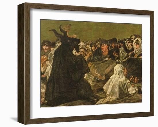 The Witches' Sabbath or the Great He-Goat, (One of "The Black Paintings"), C.1821-23 (Detail)-Francisco de Goya-Framed Giclee Print