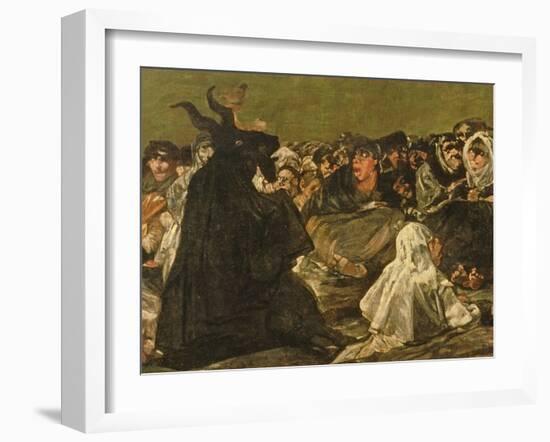 The Witches' Sabbath or the Great He-Goat, (One of "The Black Paintings"), C.1821-23 (Detail)-Francisco de Goya-Framed Giclee Print