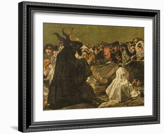 The Witches' Sabbath or the Great He-Goat, (One of "The Black Paintings"), C.1821-23 (Detail)-Francisco de Goya-Framed Giclee Print