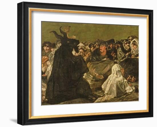 The Witches' Sabbath or the Great He-Goat, (One of "The Black Paintings"), C.1821-23 (Detail)-Francisco de Goya-Framed Giclee Print