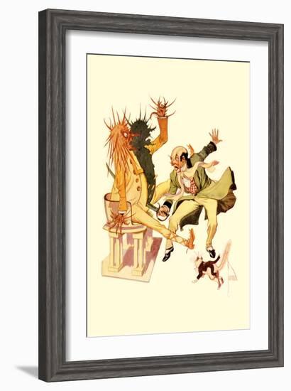 The Wizard Cut the Sorcer in Two-John R. Neill-Framed Art Print