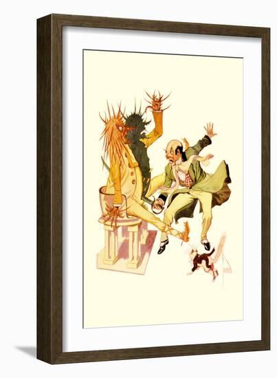 The Wizard Cut the Sorcer in Two-John R. Neill-Framed Art Print