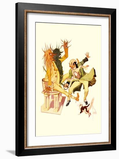 The Wizard Cut the Sorcer in Two-John R. Neill-Framed Art Print