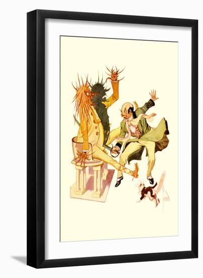 The Wizard Cut the Sorcer in Two-John R. Neill-Framed Art Print