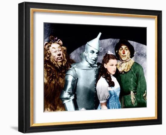 The Wizard of Oz, Bert Lahr, Jack Haley, Judy Garland, Ray Bolger, 1939-null-Framed Photo