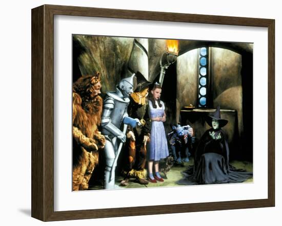 The Wizard of Oz, Bert Lahr, Jack Haley, Ray Bolger, Judy Garland, Margaret Hamilton, 1939-null-Framed Photo