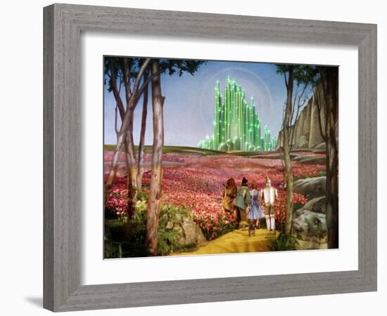 The Wizard of Oz, Bert Lahr, Ray Bolger, Judy Garland, Jack Haley, 1939-null-Framed Premium Photographic Print