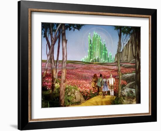 The Wizard of Oz, Bert Lahr, Ray Bolger, Judy Garland, Jack Haley, 1939-null-Framed Premium Photographic Print