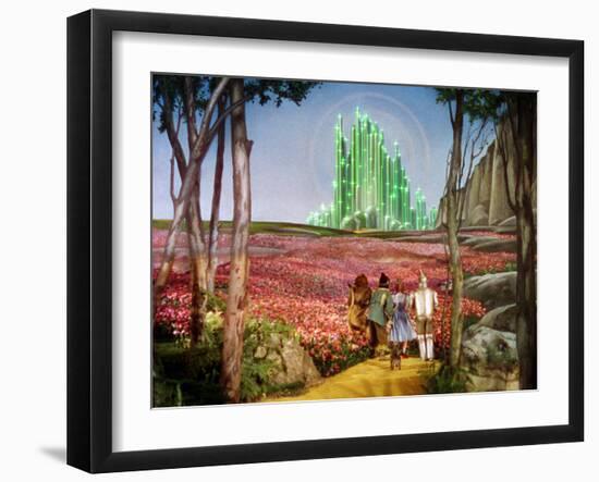 The Wizard of Oz, Bert Lahr, Ray Bolger, Judy Garland, Jack Haley, 1939-null-Framed Premium Photographic Print