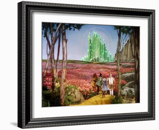 The Wizard of Oz, Bert Lahr, Ray Bolger, Judy Garland, Jack Haley, 1939-null-Framed Premium Photographic Print