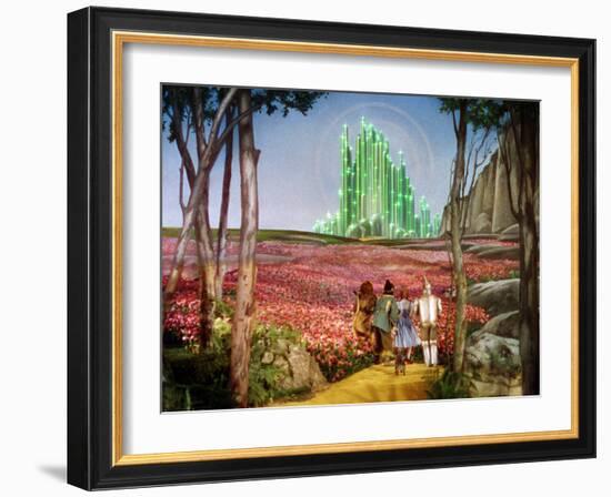 The Wizard of Oz, Bert Lahr, Ray Bolger, Judy Garland, Jack Haley, 1939-null-Framed Premium Photographic Print