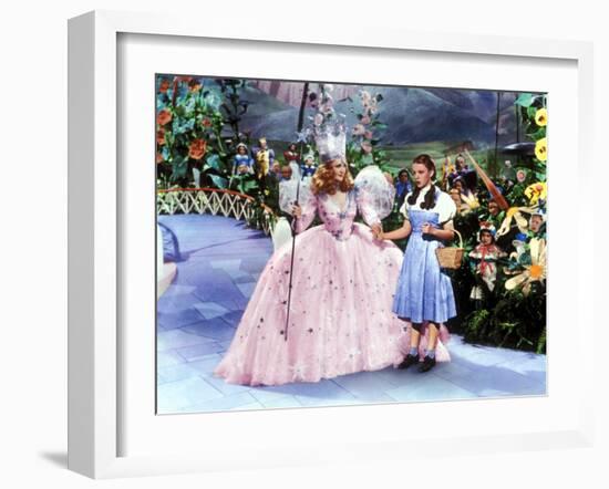 The Wizard of Oz, Billie Burke, Judy Garland, 1939-null-Framed Premium Photographic Print