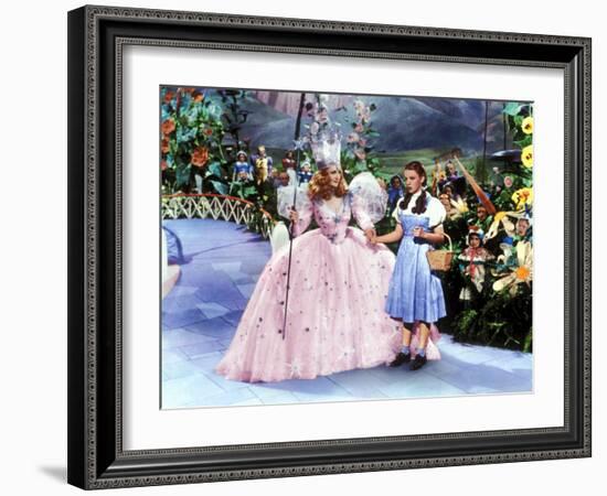 The Wizard of Oz, Billie Burke, Judy Garland, 1939-null-Framed Premium Photographic Print