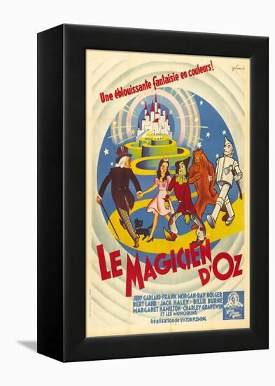 The Wizard of Oz, French Movie Poster, 1939-null-Framed Stretched Canvas