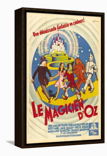 The Wizard of Oz, French Movie Poster, 1939-null-Framed Stretched Canvas