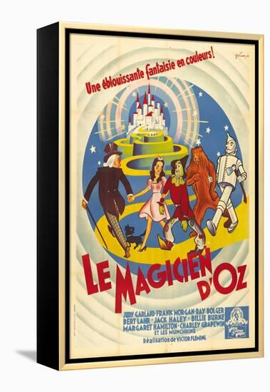 The Wizard of Oz, French Movie Poster, 1939-null-Framed Stretched Canvas