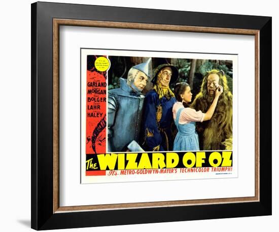 The Wizard of Oz, from Left: Jack Haley, Ray Bolger, Judy Garland, Bert Lahr, 1939-null-Framed Premium Giclee Print