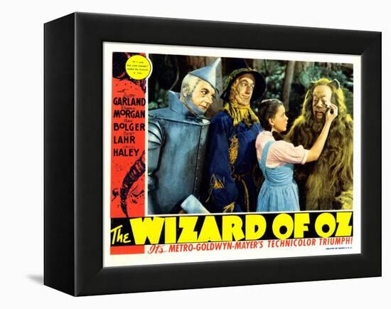 The Wizard of Oz, from Left: Jack Haley, Ray Bolger, Judy Garland, Bert Lahr, 1939-null-Framed Stretched Canvas