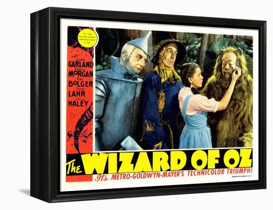 The Wizard of Oz, from Left: Jack Haley, Ray Bolger, Judy Garland, Bert Lahr, 1939-null-Framed Stretched Canvas