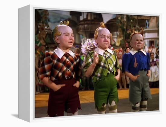 The Wizard of Oz, from Left: Jerry Maren, Harry Earles, 1939-null-Framed Stretched Canvas