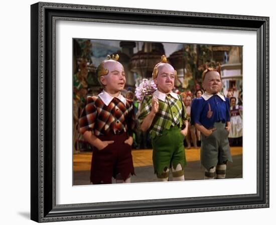 The Wizard of Oz, from Left: Jerry Maren, Harry Earles, 1939-null-Framed Premium Photographic Print