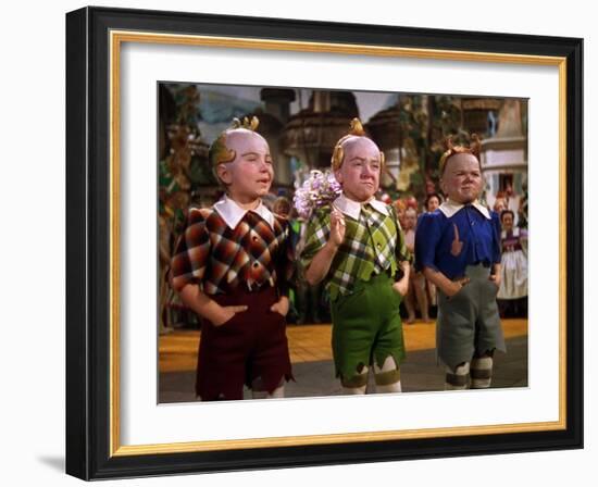 The Wizard of Oz, from Left: Jerry Maren, Harry Earles, 1939-null-Framed Premium Photographic Print