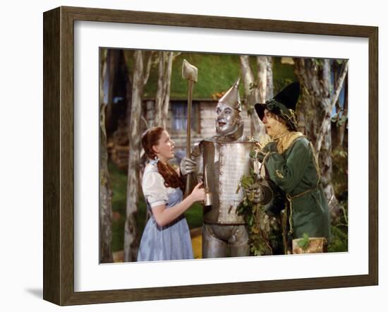 The Wizard of Oz, from Left: Judy Garland, Jack Haley, Ray Bolger, 1939-null-Framed Premium Photographic Print