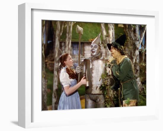 The Wizard of Oz, from Left: Judy Garland, Jack Haley, Ray Bolger, 1939-null-Framed Premium Photographic Print